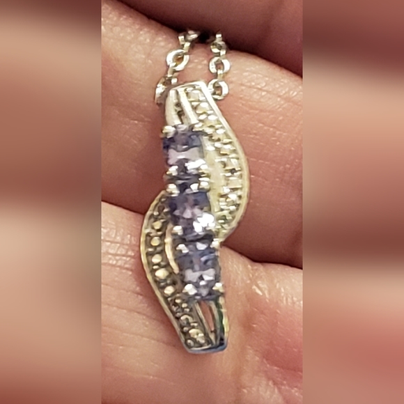 SET Tanzanite ring 5.25 OR Size 5, pendant/w chain, stud earrings, NWT - Picture 4 of 13